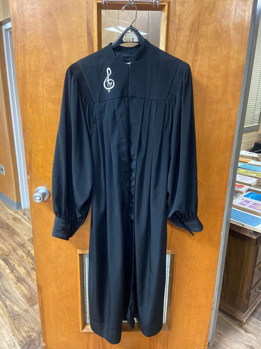 Black Choir Robe with Musical Note