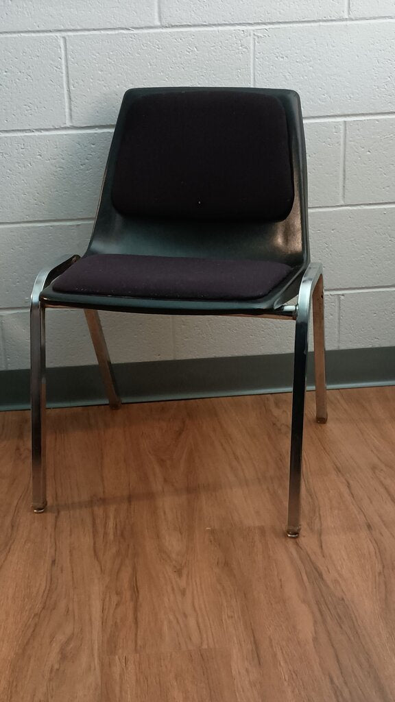 Modern Black and Chrome Dining Chair