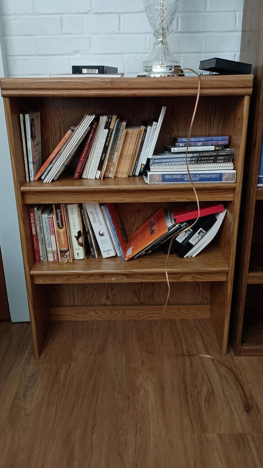 Wooden Bookshelf with Three Shelves