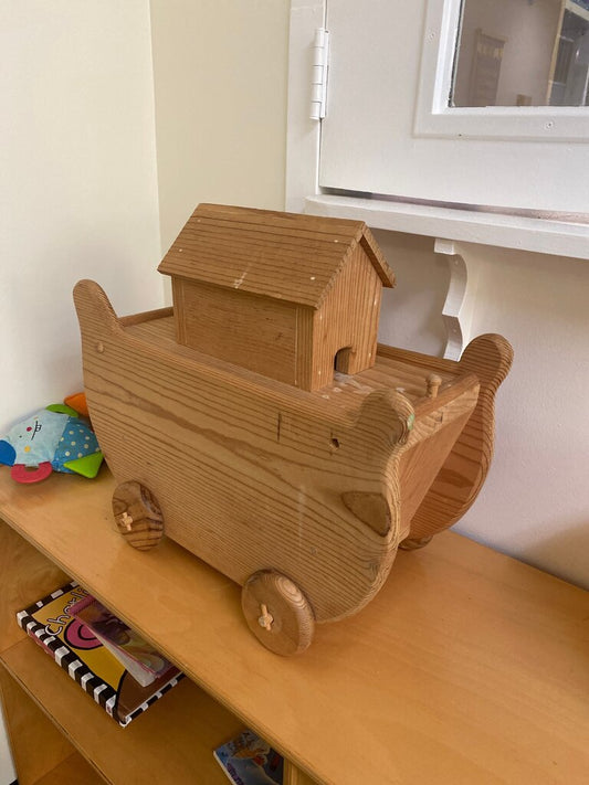 Wooden Toy Carriage with House