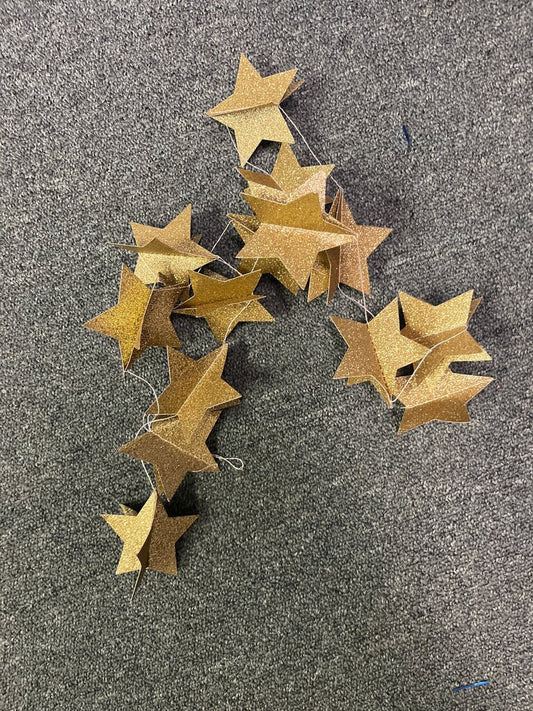 Gold Glitter Star Garland