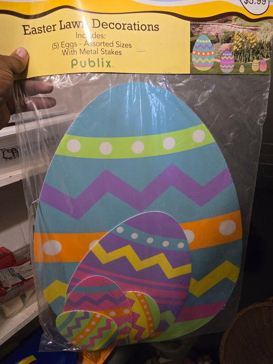 Easter Lawn Decorations with Assorted Sizes Eggs