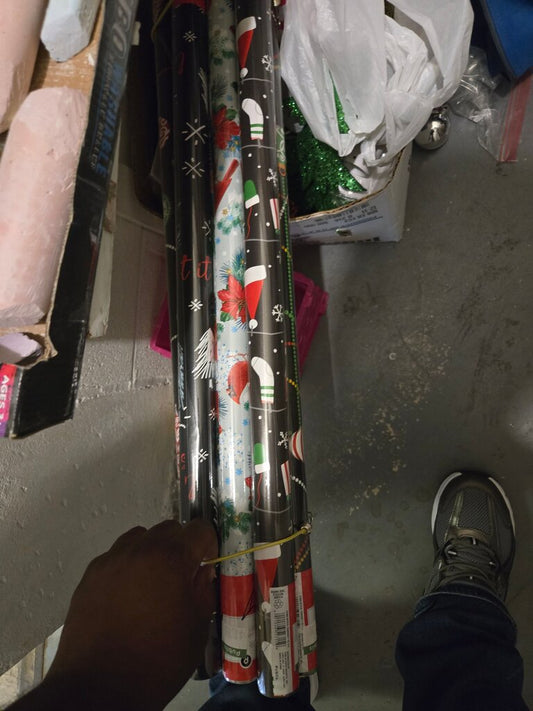 Christmas Themed Wrapping Paper Rolls