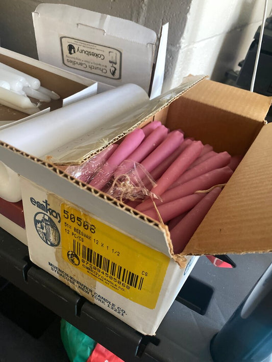 Pink Beeswax Candle Set