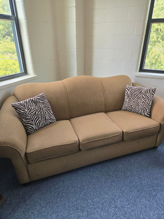 Brown Sofa with Zebra Print Cushions
