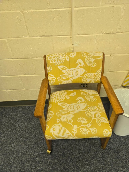 Vintage Yellow Patterned Chair