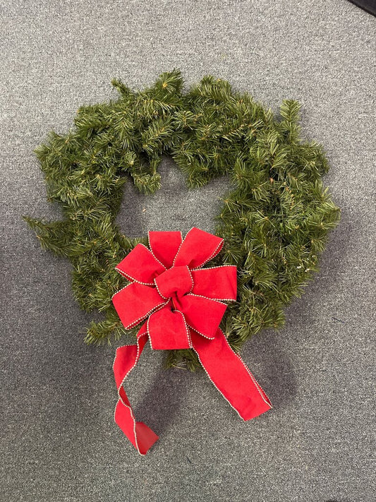Artificial Christmas Wreath with Red Bow