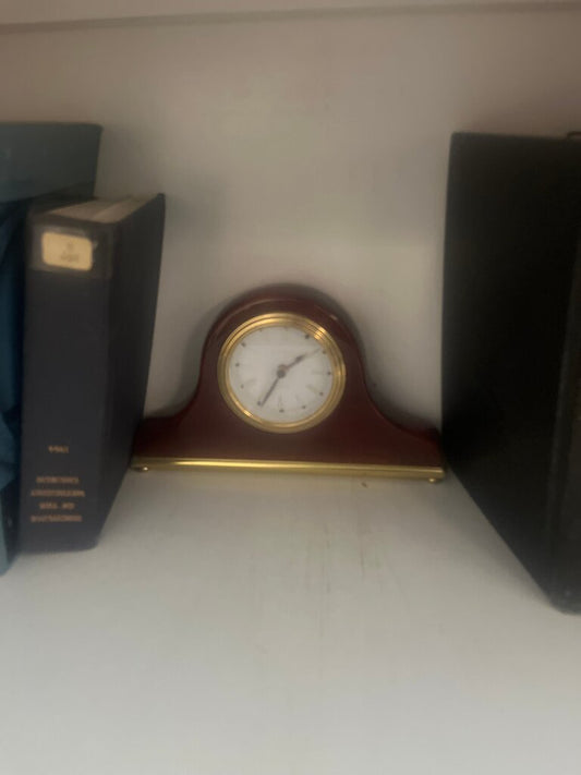 Vintage Desk Clock with Gold Accents