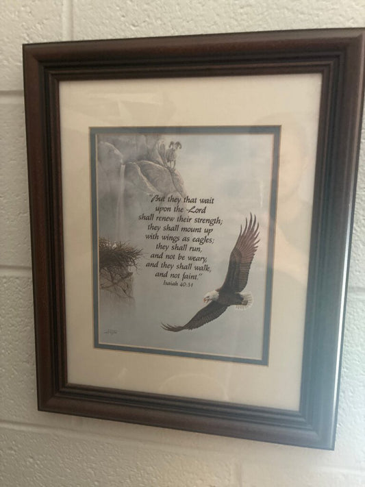 Framed Inspirational Eagle Artwork