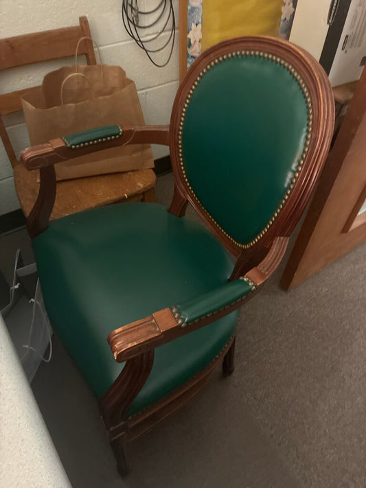 Vintage Green Upholstered Armchair