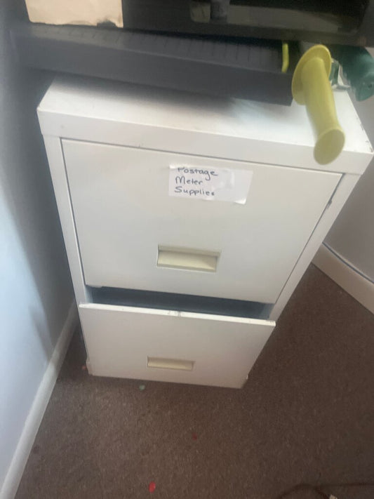 White Two-Drawer Filing Cabinet
