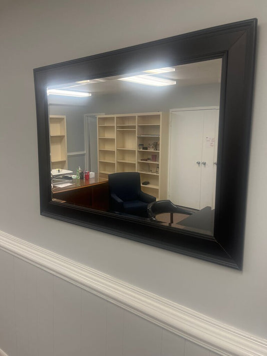 Large Black Rectangular Wall Mirror