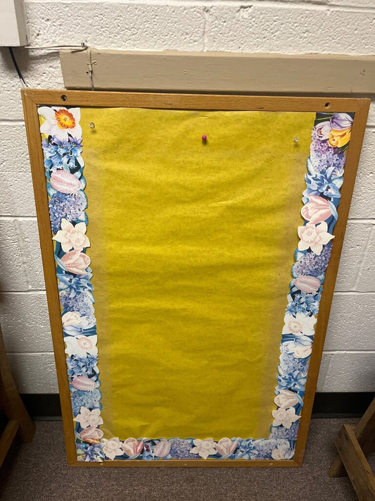 Decorative Bulletin Board with Floral Border