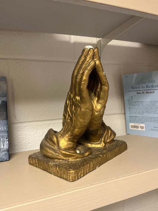 Golden Praying Hands Sculpture