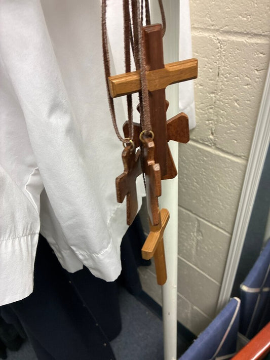Wooden Cross Necklace Set