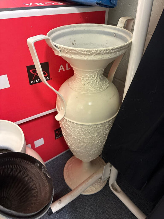 Vintage Decorative White Metal Vase