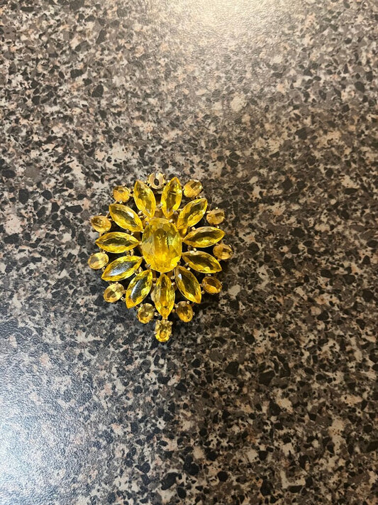 Yellow Sunflower Brooch
