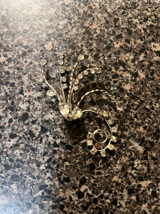 Vintage Floral Silver Tone Brooch
