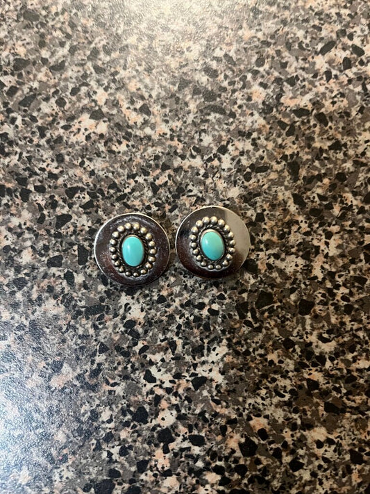 Turquoise and Silver Earrings