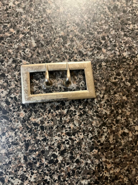 Silver Earrings in Rectangular Setting