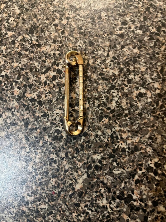 Vintage Gold Safety Pin Brooch