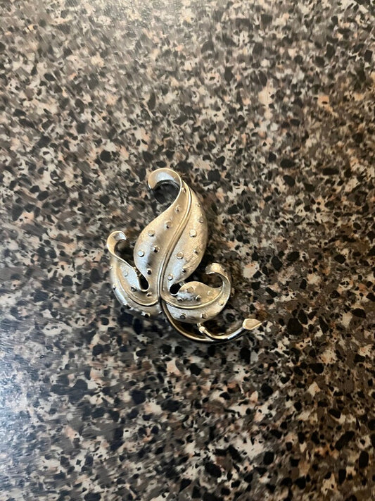 Vintage Silver Floral Brooch
