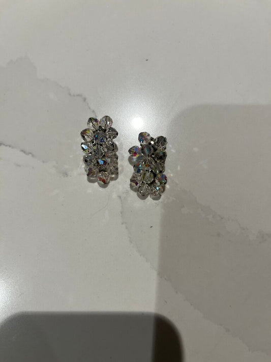 Vintage Crystal Flower Earrings