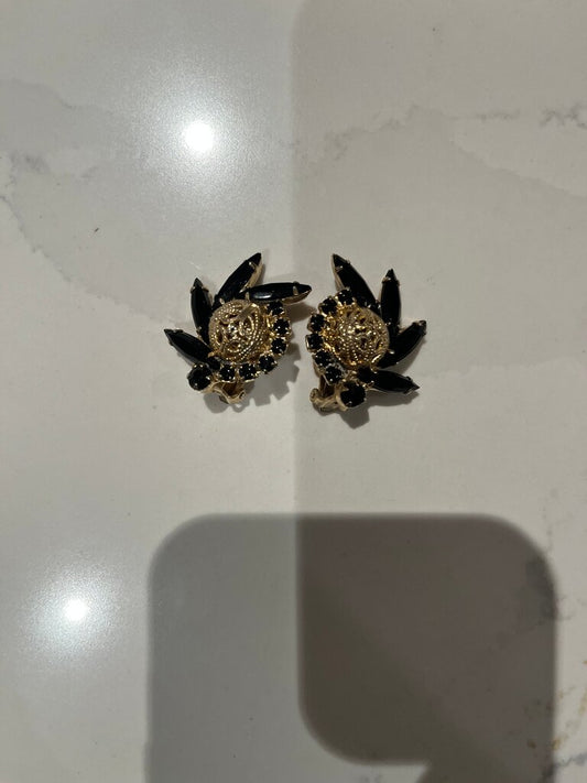 Elegant Black and Gold Earrings