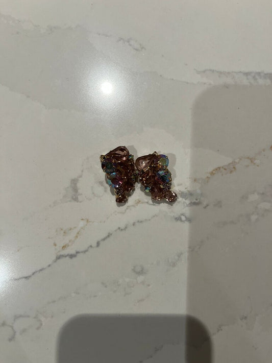 Decorative Pink Butterfly Earrings
