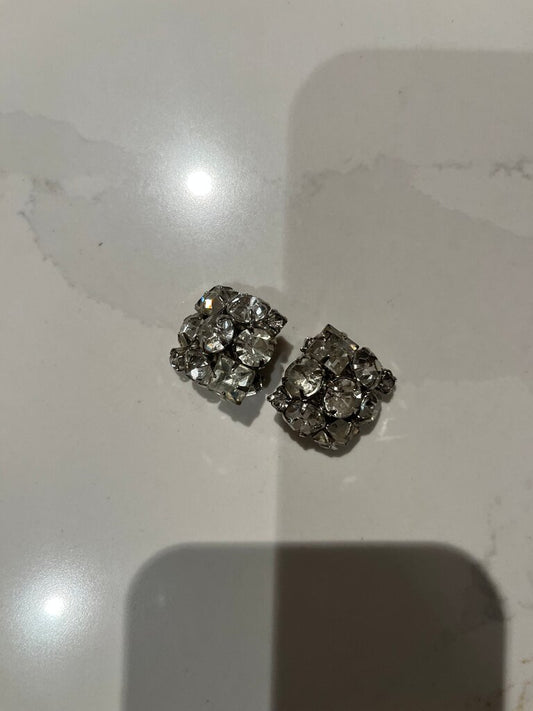 Vintage Rhinestone Cluster Earrings
