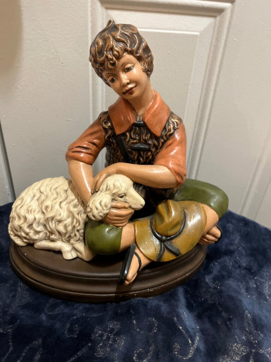 Boy with Dog Figurine
