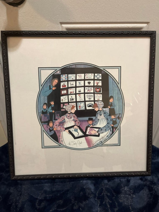 Framed Artwork of Family Quilt