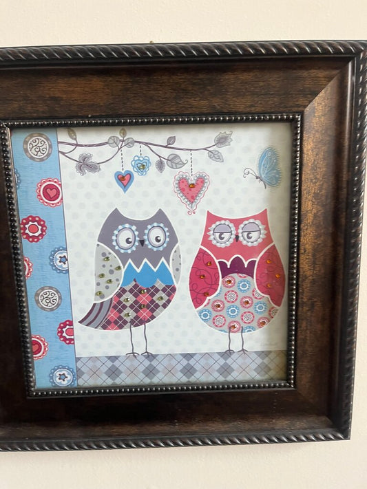 Framed Decorative Owl Art