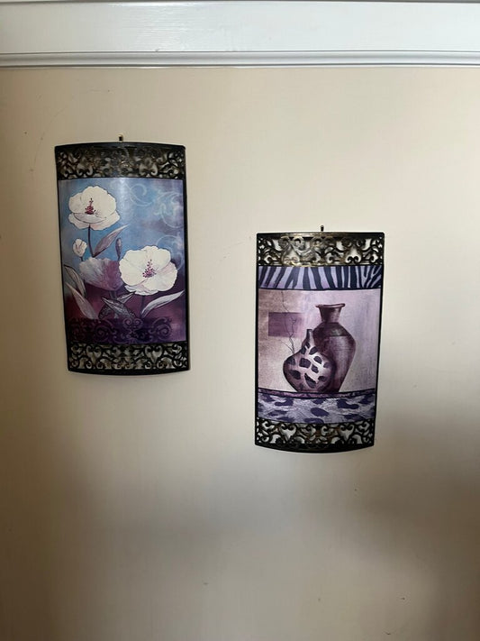Decorative Wall Art with Floral and Vase Design