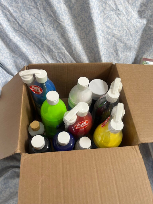 Assorted Bottles of Paint