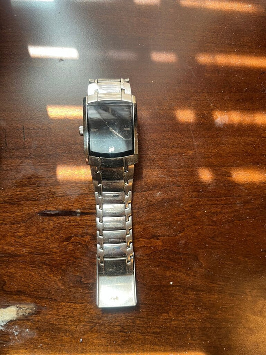 Stylish Black Watch with Metallic Band