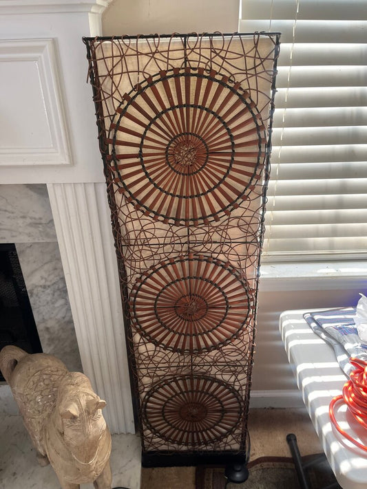 Decorative Standing Room Divider with Circular Design
