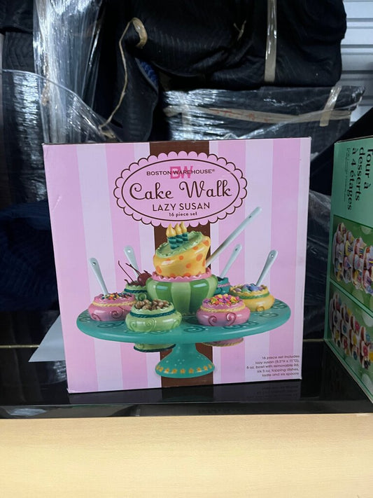 Boston Warehouse Cake Walk Lazy Susan 16 Piece Set
