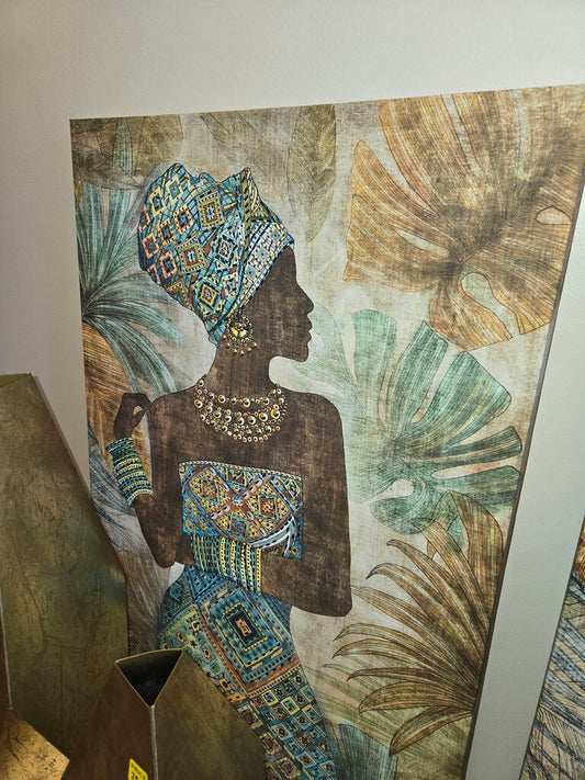 African Woman Silhouette Wall Art