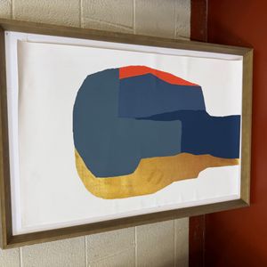 Abstract Geometric Artwork with Gold Leaf