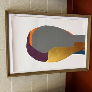 Abstract Geometric Collage with Gold Leaf