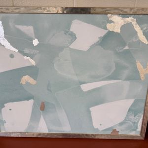 Abstract Mixed Media Artwork with Metallic Accents