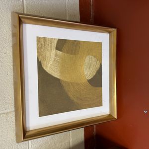 Abstract Swirls Gold Print