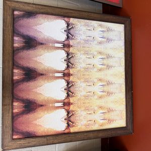 Abstract Symmetrical Print in Wooden Frame