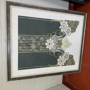Art Deco Style Floral and Geometric Print