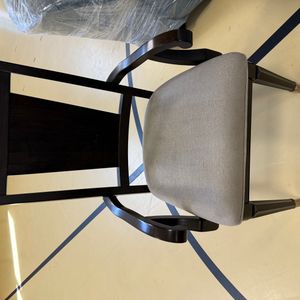 Dark Wood Armchair with Upholstered Seat - Century Furniture