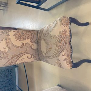 Ethan Allen Bergere Chair with Brown Paisley Leather