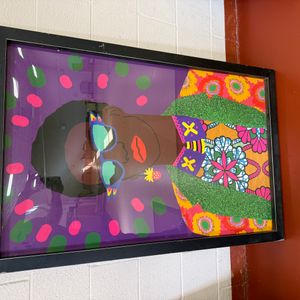 Framed Collage Art Portrait of a Woman - Lori in Theory Style
