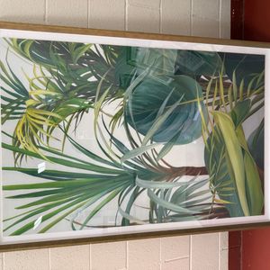 Framed Tropical Botanical Print - Banana Leaf and Palm Fronds