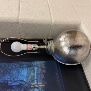 Hammered Metal Dome Lamp with LED Bulb